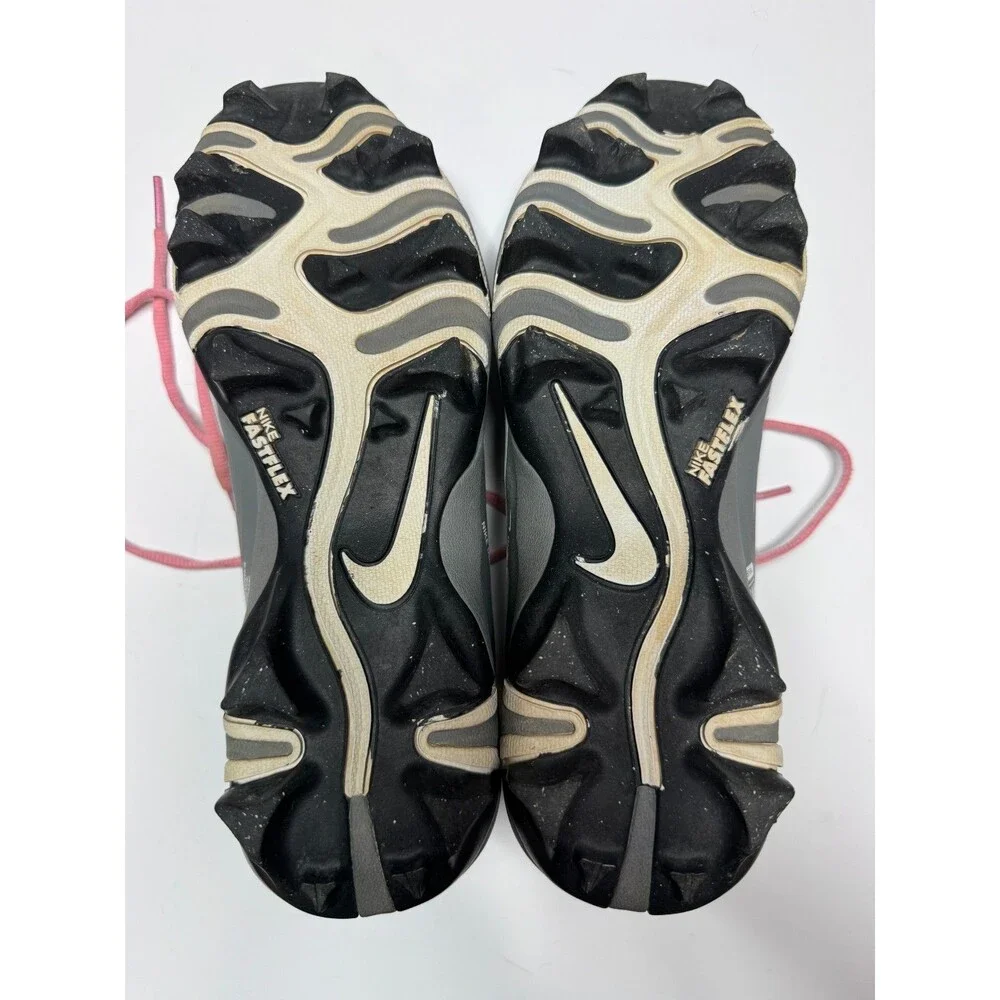 Nike GG Youth Girls 8.5 Hyperdiamond 4 Keystone Softball Cleats Grey Black